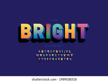 Vector of stylized bright alphabet and font