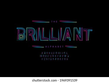 Vector of stylized brilliant alphabet and font