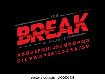 Vector Of Stylized Broken Font And Alphabet