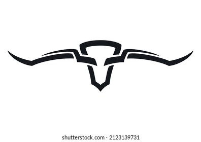 Vector, stylized bull head image. Bull logo design concept. Isolated on white background.