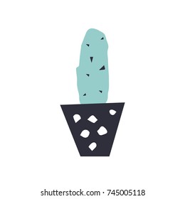 Vector stylized cactus. Poster, postcard, sticker, print, element for design and other.