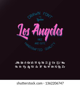 Vector of stylized calligraphic font and alphabet.