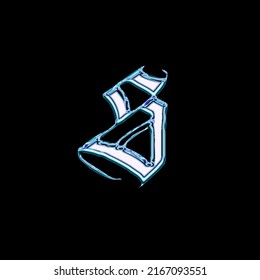 Vector de letra caligráfica estilizada y alfabeto