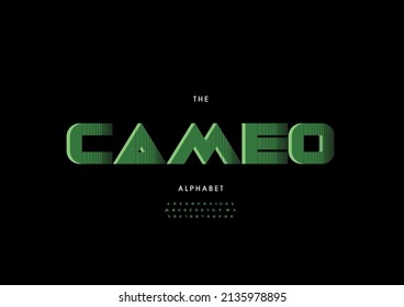 Vector of stylized cameo alphabet and font
