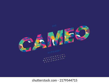 Vector of stylized cameo alphabet and font