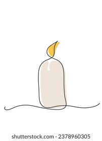 Vector estilizado de vela en una línea en color