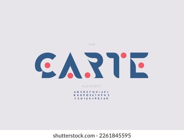 Vector of stylized carte alphabet and font