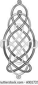 Vector of a stylized Celtic Knot outline comprising three individual knots intertwining