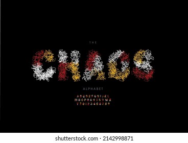 Vector of stylized chaos alphabet and font