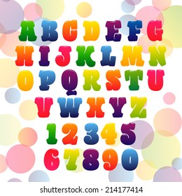 vector of stylized children candy alphabets.