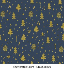 Vector stylized Christmas tree label. Clipart, decorated spruce