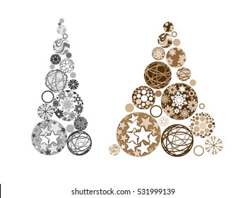 Vector stylized Christmas trees