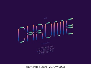 Vector of stylized chrome alphabet and font