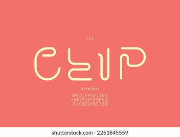 Vector del alfabeto de clip estilizado y fuente