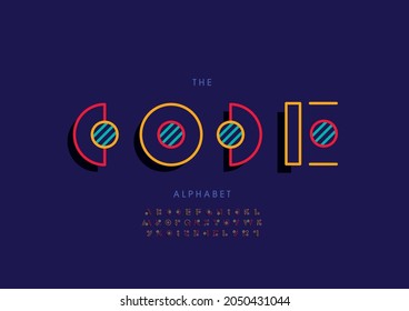 Vector of stylized code alphabet and font