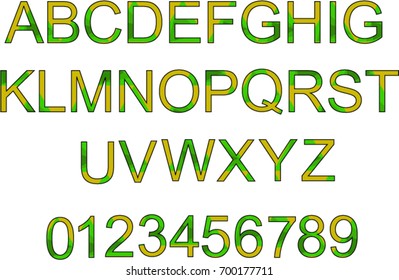 Vector stylized colorful alphabet