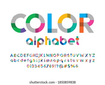 Vector of stylized colorful alphabet design