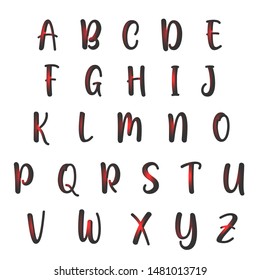 Vector of stylized colorful font and alphabet script letters