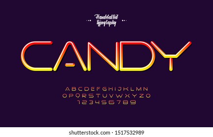 Vector of stylized colorful font and alphabet. Sweet alphabet and font. Original design. Vector illustration.