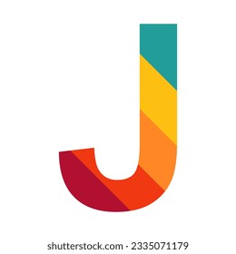 Vector of stylized colorful font and alphabet, font J