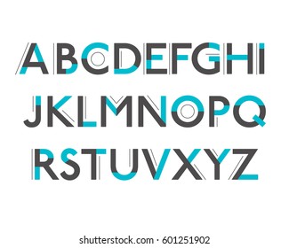 Vector of stylized colorful font and alphabet 
