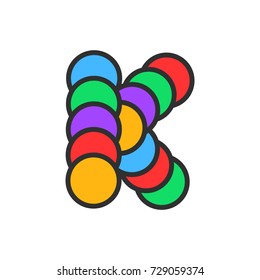 Vector Of Stylized Colorful Font and Alphabet With Circle Ornaments