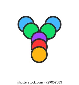 Vector Of Stylized Colorful Font and Alphabet With Circle Ornaments