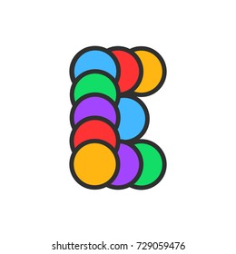 Vector Of Stylized Colorful Font and Alphabet With Circle Ornaments