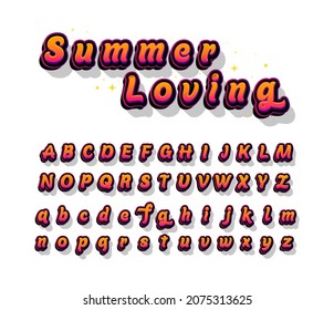 Vector of Stylized Colorful Font and Typography for Designs: Logo, Poster, Packaging, Invitation, etc. The modern cursive font. 