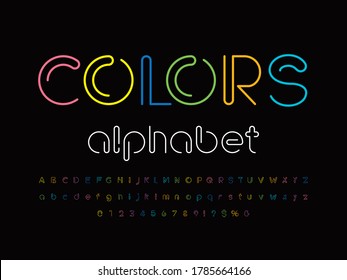 Vector Of Stylized Colorful Lines Alphabet Design