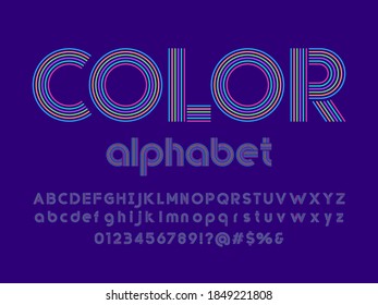 Vector of stylized colorful lines alphabet design