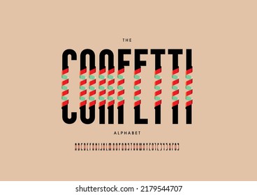 Vector of stylized confetti alphabet and font