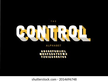 Vector of stylized control alphabet and font