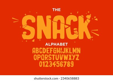 Vector of stylized cracked font and alphabet
