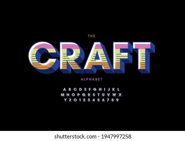 Vector of stylized craft alphabet and font