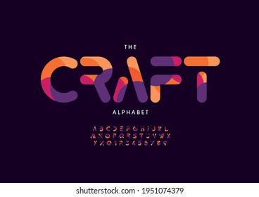 Vektorgrafik von stilisierten handwerklichen Alphabeten und Schriftarten