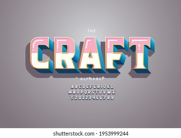 Vector of stylized craft alphabet and font