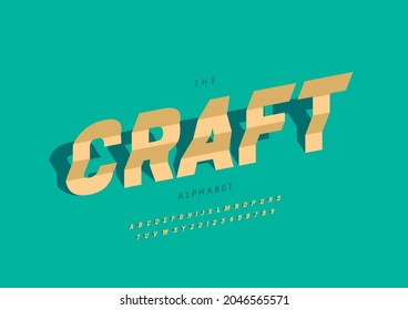 Vektorgrafik von stilisierten handwerklichen Alphabeten und Schriftarten