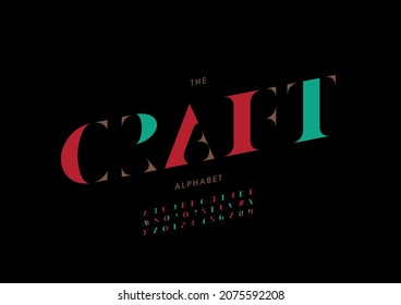 Vector of stylized craft alphabet and font