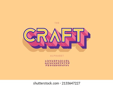 Vector of stylized craft alphabet and font