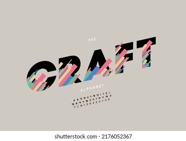 Vector of stylized craft alphabet and font