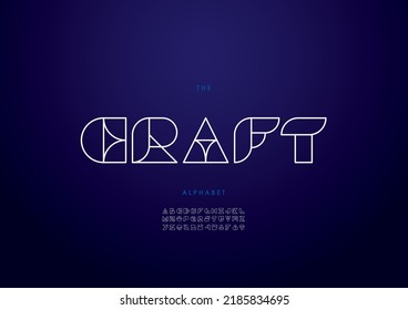 Vector of stylized craft alphabet and font
