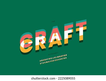 Vector of stylized craft alphabet and font