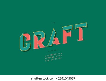 Vektorgrafik von stilisierten handwerklichen Alphabeten und Schriftarten