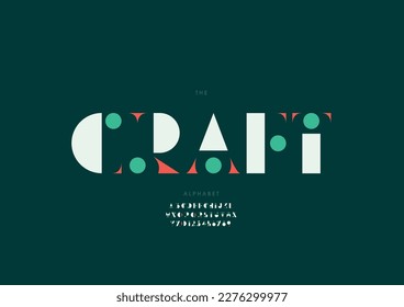 Vector of stylized craft alphabet and font