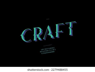 Vector of stylized craft alphabet and font