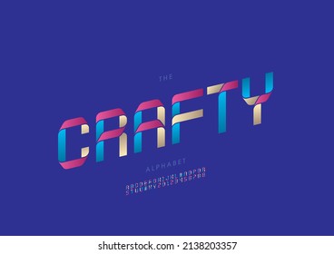 Vector Of Stylized Crafty Alphabet And Font