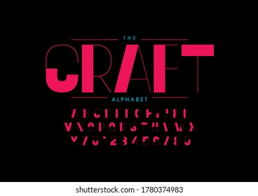 Vector Of Stylized Crafty Font And Alphabet