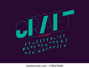 Vector Of Stylized Crafty Font And Alphabet