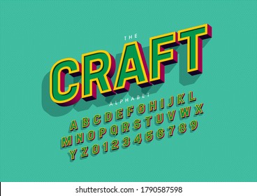 Vector Of Stylized Crafty Font And Alphabet